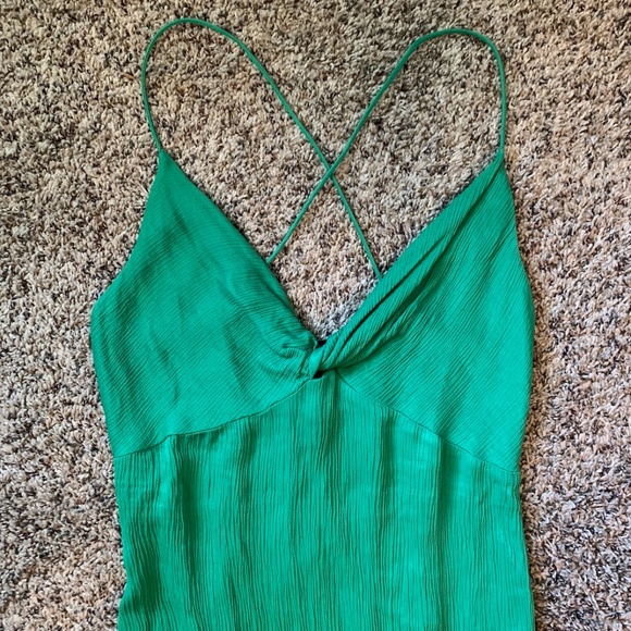 Zara Size Large Green Textured long Dress - Picture 5 of 8